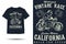 Motorcycle vintage race custom motors california silhouette t shirt design