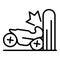 Motorcycle wall accident icon, outline style