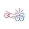 Motorcycles accident gradient linear vector icon