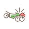 Motorcycles accident RGB color icon