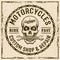 Motorcycles custom shop vintage emblem with skull