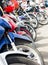 Motorcycles lined up