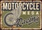 Motorcycles racing championship rusty metal plate