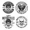 Motorcycles set vector emblems, labels or badges