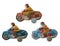 Motorcycles tin toy / Isolated white