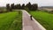 Motorcyclist Driving his Enduro Motorbike on a Curvy Road