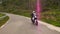 Motorcyclist Driving his Sports Motorbike on a Curvy Road