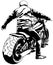 Motorcyclist on Motorcycle Drawing