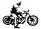 Motorcyclist on Motorcycle Drawing