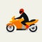 Motorcyclist on a motorcycle vector illustration. Vector Motorbike. Motorbike festival. Motorbike race. Drive motorbike.