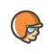 Motorcyclist. Racer in Helmet Vector icon Cartoon illustration