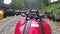 Motorcyclist Rides Off-road in the Rain through Mud and Puddles. POV, Chest View