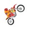 Motorcyclist Riding Motorcycle, Motocross Racing, Motorbiker Male Character Vector Illustration