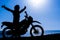 Motorcyclist silhouette & adventurous motorcyclist