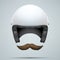 Motorcyclist symbol with mustache