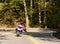 Motorcyclist on a winding road