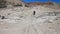 Motorcyclists ride through the Tibetan plateau