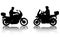 Motorcyclists silhouettes - vector