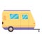 Motorhome camper trailer icon, cartoon style