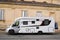 Motorhome camper van parked in traditional street houses in Bordeaux France