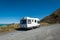 Motorhome or campervan at coast of Kaikoura, New Zealand