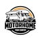 Motorhome Campervan RV Logo Emblem Vector Art Isolated