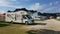 Motorhome, mobile house, van life, road car white trip journey vehicle tourism holiday, travelling relax drive