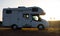 Motorhome parked on an amazing Tendopoula beach, Crete, Greece