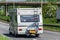 Motorhome on uk motorway in fast motion