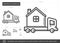 Motorhome vehicle line icon.