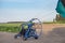 Motorised paraglider take off from ground