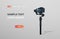 Motorized gimbal stabilizer for DSLR mirrorless cameras anti shake tool record video scene concept gray background