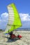 Motorized hang glider on the beach