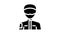 motorsport athlete glyph icon animation