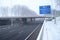 Motorway A20 during snow at the cordlandt aquaduct and the junction Nieuwerkerk aan den IJssel in the Netherlands