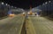 motorway gantry being repaired at night near Bristol UK