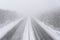 Motorway during heavy Snowfall