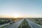 Motorway panorama at sunset in Majorca