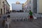 Motovun, Croatia - July 27, 2015: Preparations for evening projection on main Motovun square at Motovun film festival.