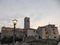 Motovun Montona, view from the town`s walls at sunset