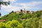 Motovun town on a bright green hill, Croatia