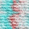 Mottled grunge blotch wavy stripe pattern background. Worn aqua blue red rustic nautical repeat swatch. Horizontal wave