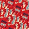 Mottled marine blue red yellow seamless texture. Modern retro swim wear fashion allover print. Memphis style masculine