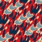 Mottled marine blue red yellow seamless texture. Modern retro swim wear fashion allover print. Memphis style masculine