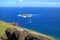 Motu Nui Island and the smaller Motu Iti Island with Motu Kao Kao Sea Stack as Seen from Orongo Village on Easter Island, Chile