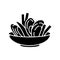 Moules frites black glyph icon