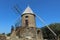 Moulin de Collioure, a restored windmill located on hill overlooking the seaside town of Collioure, Mediterranean coast, France
