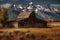 Moulton barn, grand teton national park. Generative AI