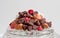 Mound of Chocolate Chips on Glass Dish