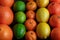 Mound citrus in wooden plate macro